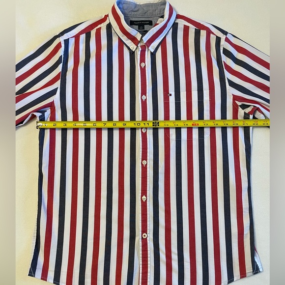Tommy Hilfiger Slim Fit Striped Oxford Dress Shirt Men’s Large - Picture 12 of 15